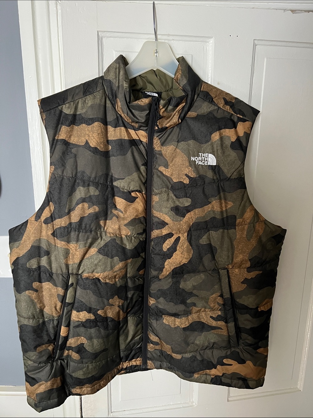 The North Face Men’s Camouflage Puffer Vest - Green/Brown/Black